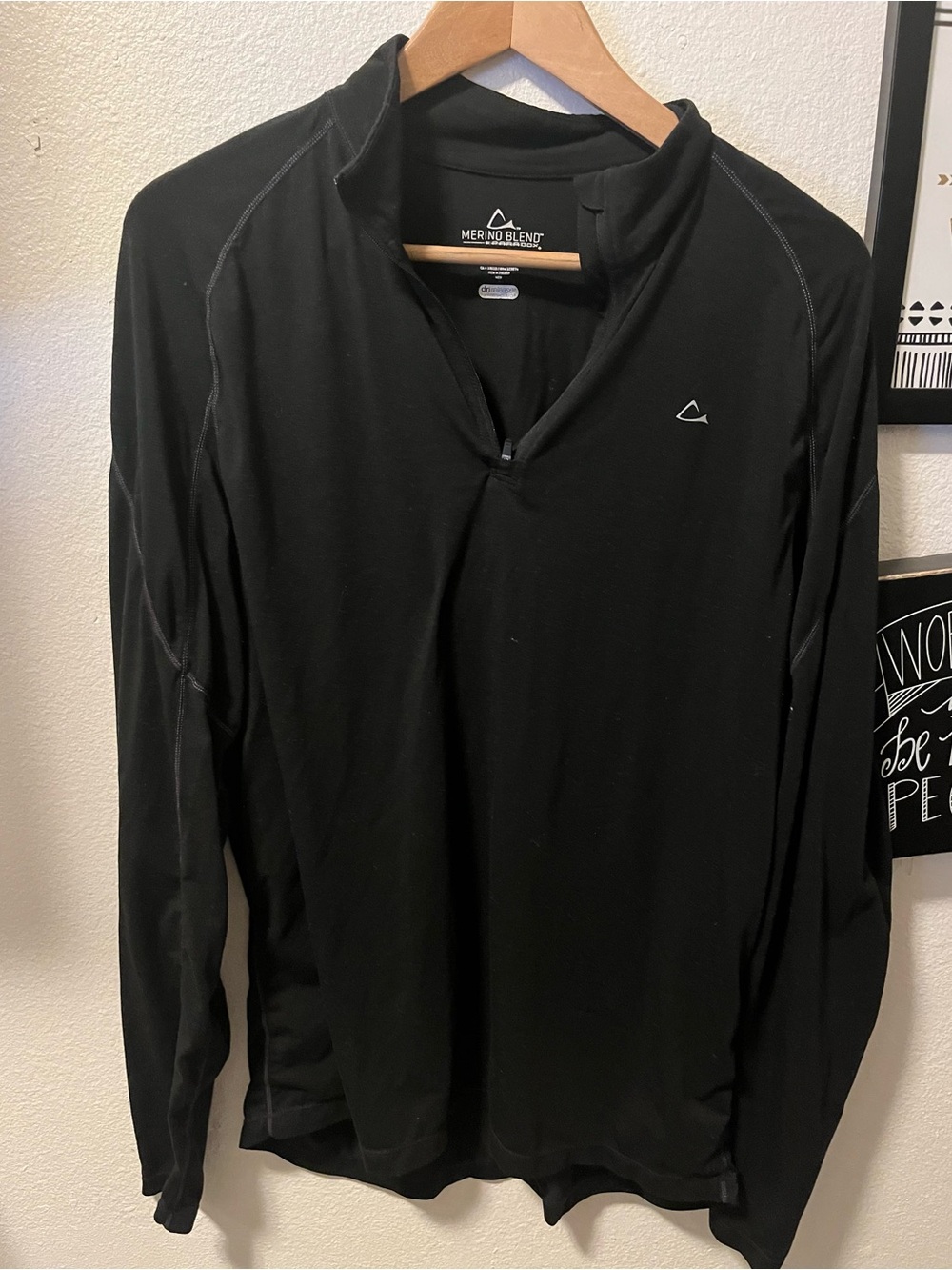 Paradox Black Merino Blend Quarter-Zip Pullover